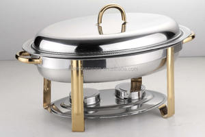 Cúpula de servicio de acero inoxidable, juego de cúpula malaya, pieza central con insertos de porcelana - Product Image 6