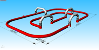 Piste de course gonflable commerciale de karts gonflables à vendre