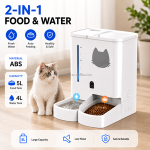 Distributore Automatico di Cibo per Animali Domestici da 4L/5L con Telecamera WiFi <span class=keywords><strong>e</strong></span> Design Smontabile, Dispenser di Acqua <span class=keywords><strong>e</strong></span> Cibo per Cani <span class=keywords><strong>e</strong></span> Gatti con Autonomia di 30 Giorni - Product Image 1