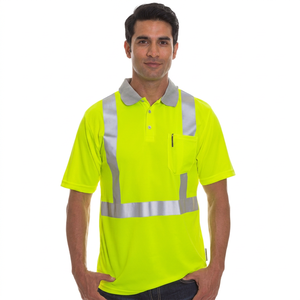 Premium Men's <b>Hi</b> <b>Vis</b> <b>T</b>-<b>Shirt</b> <b>Hi</b> <b>Vis</b> Workwear Reflective Safety Polo <b>Shirt</b> 100% Polyester Workwear - Product Image 1