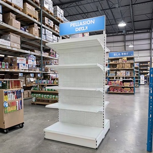 Nhà máy tùy chỉnh kích thước màu logo mặt hàng tạp hóa thực phẩm siêu thị đôi bên hiển thị bán lẻ kệ cửa hàng tiện lợi hiển thị giá - Product Image 5