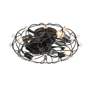 Black fan <b>ceiling</b> lamp suitable for indoor summer <b>Remote</b> <b>Control</b> Modern pendant lamp - Product Image 1