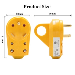 ETL/NEMA TT-30R US 125V 2極<span class=keywords><strong>3</strong></span>ピン RV交換用プラグ 30A 電気アングルソケット 旅行用トレーラー/産業用 - Product Image 2
