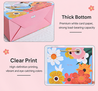Tas Kertas Bunga Boho Cerah dengan Tali Serut, Cetak Offset, Ramah Lingkungan, untuk Souvenir Pernikahan, Pengiring Pengantin & Hadiah Liburan