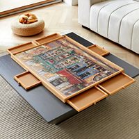 Table de Puzzle en bois Table de Puzzle Portable adulte Table de Puzzle rotative Lazy Susan avec tiroirs