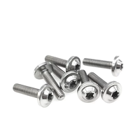 Sekrup Torx Flens Besar Titanium GR5, Baut Kepala Bulat Besar Ulir Penuh untuk Modifikasi Bodi Fairing Motor Ukuran Kustom