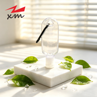 Gran Stock de Botellas de 50ml con Tapa Abatible para Desinfectante de Manos, Botellas Transparentes de 60ml para Gel de Manos, Botellas de PETG de 30ml con Llavero para Jabón de Manos