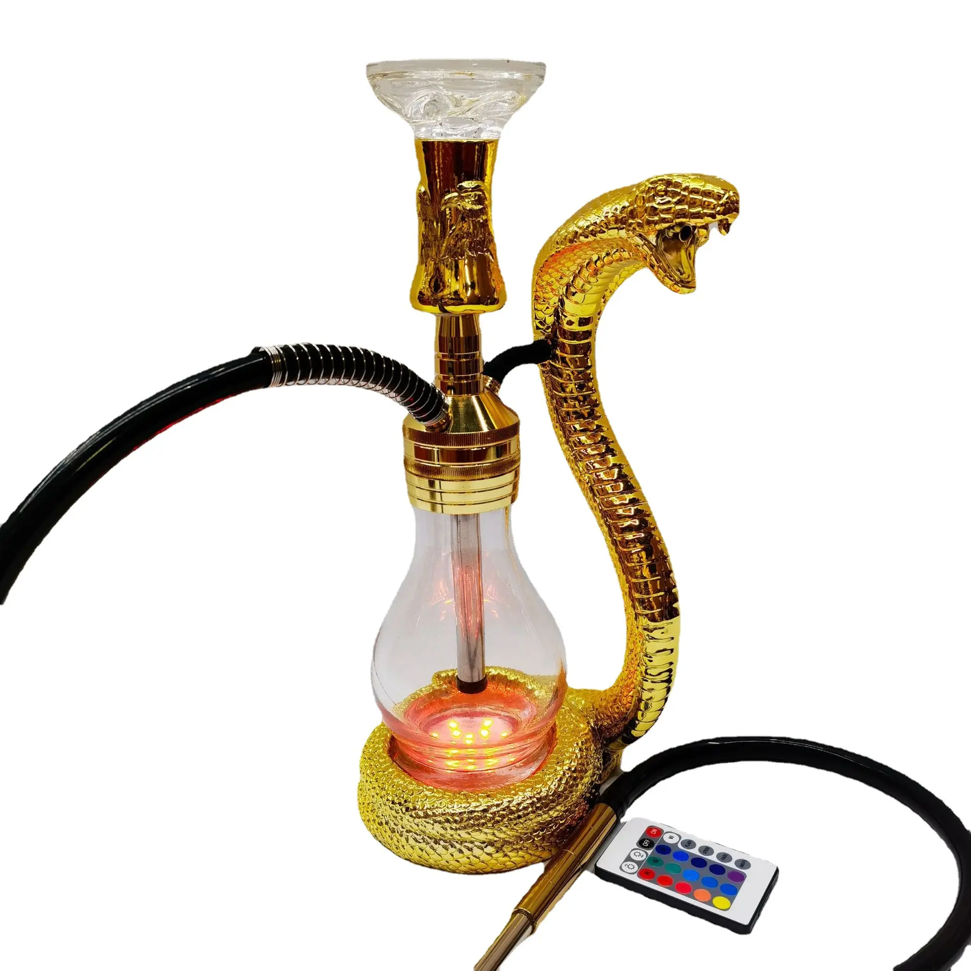 新しいデザインの喫煙アクセサリーシーシャウォーターボトル水ギセルスネークシェイプアラビア語シーシャ水ギセルセット