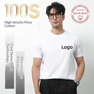 <span class=keywords><strong>T</strong></span>-<span class=keywords><strong>shirt</strong></span> en coton Pima Premium 180G 100S pour homme, <span class=keywords><strong>T</strong></span>-<span class=keywords><strong>shirt</strong></span> en coton Pima Sorona avec effet rafraîchissant, léger et mercerisé - Product Image 1
