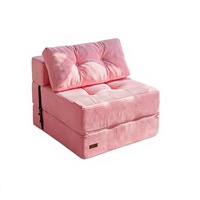 Canapé-lit convertible contemporain en velours côtelé avec mousse de soutien haute densité, portable 4-en-1, chaise pliante pour salon