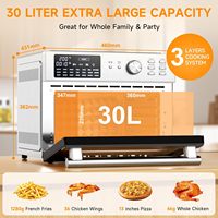 Four à Friture Sans Huile Grande Capacité 30L 1800W, Four à Convection Numérique Combiné avec Modes Rôtissoire et Déshydratation