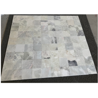 Mosaïque de marbre blanc gris naturel, résistante à l'eau et aux intempéries, brossée et polie, pour piscines et murs
