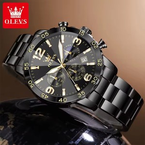   Reloj para Hombre 3678, Original de Acero Inoxidable, Reloj de Cuarzo, Resistente al Agua, Luminoso, con Fase Lunar, Fecha Automática, Regalos para Hombre - Product Image 3
