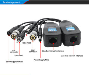 Hengxin HX H207AD 1080P PVA <span class=keywords><strong>Balun</strong></span> de <span class=keywords><strong>Video</strong></span> 3 en 1 Analógico/AHD/CVI/TVI UTP CAT5 5E 6 BNC/RJ45/RCA/DC5.5/2.1 Transmisión 12-36V 300m - Product Image 3