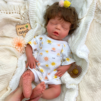 Poupée Reborn réaliste en silicone de 18 pouces pour filles, avec cheveux bouclés, poupée Reborn souple, jouet réaliste pour jeux de rôle et photographie de bébés