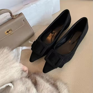 Nouvelles sandales à talons aiguilles en cuir de vachette noir à bout pointu et résistantes à l'eau pour femmes, style 2026 - Product Image 5