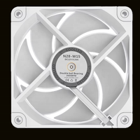 Refroidisseur d'eau COOLLEO N28-W15 120mm Ventilateur de refroidissement CPU Blanc 4 broches PWM Ventilateur de boîtier d'ordinateur Refroidissement du processeur