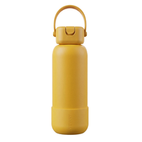 Bouteille d'eau de sport YEWAY avec pailles en acier inoxydable et PP, isolation sous vide à double paroi, couvercle anti-fuite, écologique