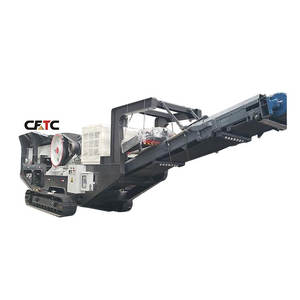 Installation mobile compacte de concassage de roche sur chenilles, concasseur à mâchoires + criblage + convoyeur à bande 3 en 1 - Product Image 3