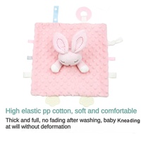Couverture de sécurité pour visage d'animal en peluche avec anneaux de dentition