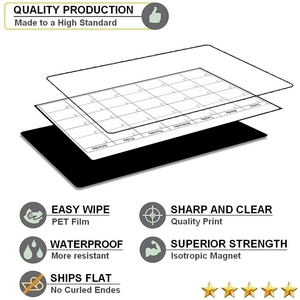 Planificateur magnétique hebdomadaire et mensuel personnalisé pour réfrigérateur, <span class=keywords><strong>tableau</strong></span> d'écriture magnétique pour repas, <span class=keywords><strong>tableau</strong></span> de notes pour la maison, planificateur magnétique souple - Product Image 6