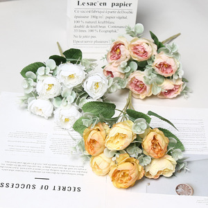 ดอกโบตั๋นประดิษฐ์ Lichao 6 หัว ดอกไม้ผ้าไหม สำหรับตกแต่งงานแต่งงานและบ้าน - Product Image 2