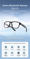 Gafas Inteligentes Multifuncionales A02 con Protección UV, Música Táctil, Llamadas, Asistente de Voz IA, Resistentes al Agua IP68 y Carga Magnética