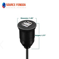 USB2.0 Kabel Laki-laki Ke USB Data Extention Flush Mount Android Kabel Usb