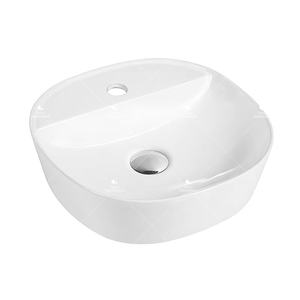 Lavabo de comptoir de salle de bain facile à nettoyer en <span class=keywords><strong>céramique</strong></span> au-dessus du comptoir Art évier personnalisable blanc à prix bon marché vente directe d'usine - Product Image 4