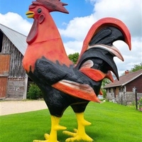 Sculpture de Coq Personnalisée de Grande Taille pour Décoration Extérieure de Ferme, Sculpture de Jardin et de Cour Paysagère