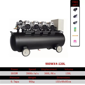 Compresor de Aire Eléctrico Sin Aceite de <span class=keywords><strong>220V</strong></span>, Silencioso, de Pistón, Industrial, Portátil, con <span class=keywords><strong>Pistola</strong></span> de Pulverización, Cuchilla de Aire, Alimentación CA, Incluye Motor y Bomba - Product Image 2