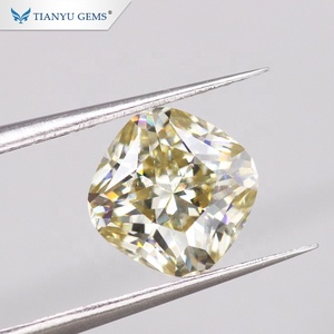 Tianyu Gems Vente en Gros Moissanite Jaune Vif Taille Coussin Brillant Modifié pour Bague de Mariage <span class=keywords><strong>Prix</strong></span> par Carat Fabricant - Product Image 2