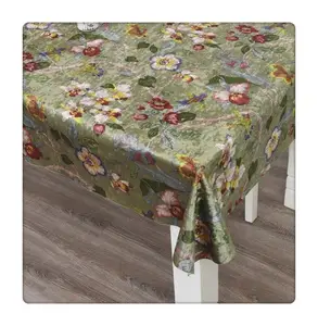 Latest design knitted polyester custom printed velvet tablecloth fabric