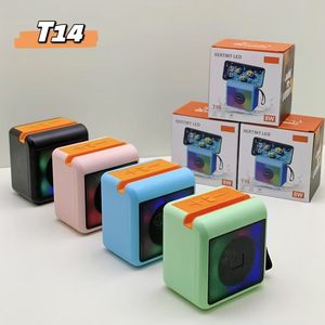 ลำโพงพกพาไร้สาย T14 เสียงเบสสเตอริโอความถี่ต่ำพิเศษ ไฟ LED RGB 7 สี เสียงไฮไฟแบบเซอร์ราวด์ สำหรับงานปาร์ตี้ที่บ้าน - Product Image 1