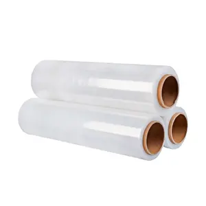 China Fabriek Jumbo Roll 23mic Zachte Pe Stretch Film Lldpe Pallet Wrap Goederen Lldpe Pe Plasticfolie 8200 Ldpe Pe Plasticfolie