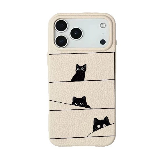 Factory Custom Hot-Selling Cute Cat Cartoon Fashion Silicone Anti-Drop Phone Case for iPhone 18 17 16 15 Pro Max 17E
