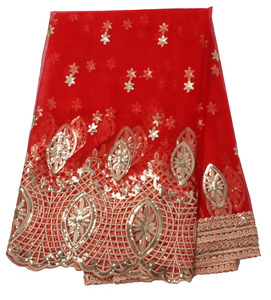 Vestido elegante de tul con lentejuelas bordadas de punto Vestido europeo y americano de encaje entero Tela bordada con lentejuelas - Product Image 5