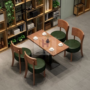 Restaurante Mesas y sillas redondas de comedor Diseño de mesa de madera forjado de moda Muebles de cafetería Tienda - Product Image 6