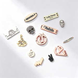 Brand Custom Metal Embossed Labels, Solid Metal Logo Plates Handmade <b>Tags</b> for Garment Jeans <b>Bags</b> - Product Image 2