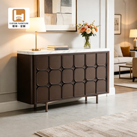 Armoire de rangement moderne en bois massif de luxe italien, plateau en marbre, pieds en métal, haut de gamme, personnalisable, 4 tiroirs pour salon