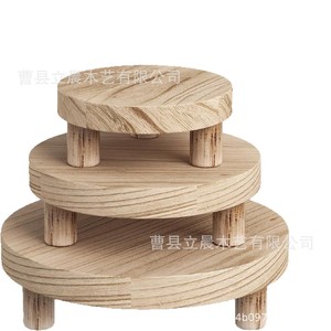 Wooden Round Base Flower Pot <b>Stand</b> Small Medium Large Shelf For Home Decoration Storage Display Rack - Product Image 5
