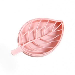 <b>Leaf</b> Shape Plastic Dish Double Layer Drain Soap Holder With Removable Tray - Product Image 3