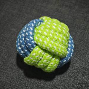Jouet à mâcher en corde tressée pour chien, durable, pour chiens de petite et moyenne taille, nettoyage des dents, jeu interactif, coton bleu vert - Product Image 2