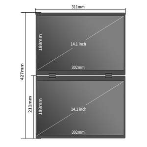 <span class=keywords><strong>14</strong></span> дюймов IPS двойной экран Портативный СВЕТОДИОДНЫЙ монитор с подсветкой с интерфейсами HD и Type C двойной портативный монитор - Product Image 5