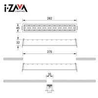 Lampe de grille LED SMD en aluminium anti-éblouissement moderne, de haute qualité et économique, 10W/20W/30W, avec fonction de gradation