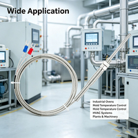 Sonde de température à thermocouple de type K, filetage M8, fil de thermocouple pour la mesure de la température des fours industriels et des chaudières