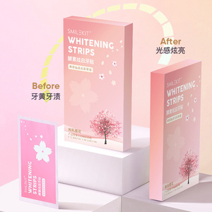 แผ่นฟอกสีฟัน Smilekit กลิ่นเชอร์รี่บลอสซัม ไฮโดรเจนเปอร์ออกไซด์ สำหรับฟอกสีฟันอย่างมืออาชีพ - Product Image 1