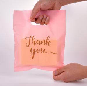 Custom Printed Logo LDPE Plastic Four-finger <b>Bag</b> Handle Retort Pouch Apparel <b>Gifts</b> <b>Personalized</b> Merchandise Packaging - Product Image 3