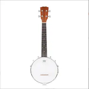 Factory wholesale banjo ukulele chinese instrumento cheap banjos Metal body binding banjo 4 string in guitar
