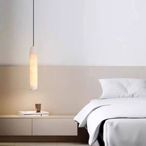 <span class=keywords><strong>Luminaire</strong></span> <span class=keywords><strong>suspendu</strong></span> LED en marbre doré de luxe léger, design moderne, lustre en albâtre côtelé <span class=keywords><strong>pour</strong></span> bar, chambre à coucher, chevet - Product Image 3